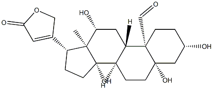 3β,5,12β,14-Tetrahydroxy-19-oxo-5β-card-20(22)-enolide Struktur