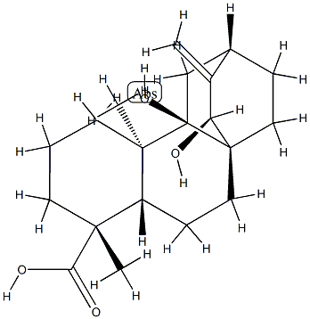 (4R,5β,8α,9β,10α,12α)-9,15β-Dihydroxyatis-16-en-18-oic acid Struktur