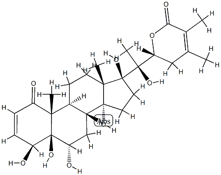 (17S,22R)-4β,5,6α,14,17,20,22-Heptahydroxy-1-oxo-5β-ergosta-2,24-dien-26-oic acid 26,22-lactone Struktur