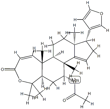 (13S,17R)-7α-Acetoxy-21,23-epoxy-4a,4a,8-trimethyl-A-homo-24-nor-4-oxa-5α-chola-1,14,20,22-tetren-3-one Struktur