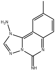 [1,2,4]Triazolo[1,5-c]quinazolin-1(5H)-amine,5-imino-9-methyl-(9CI) Struktur