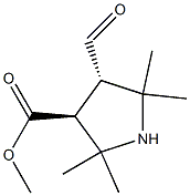 3-Pyrrolidinecarboxylicacid,4-formyl-2,2,5,5-tetramethyl-,methylester,(3R,4R)-rel-(9CI) Struktur