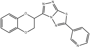 3-(2,3-dihydro-1,4-benzodioxin-2-yl)-6-(3-pyridinyl)[1,2,4]triazolo[3,4-b][1,3,4]thiadiazole Struktur