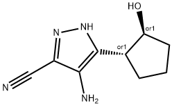 1H-Pyrazole-3-carbonitrile,4-amino-5-[(1R,2S)-2-hydroxycyclopentyl]-,rel-(9CI) Struktur