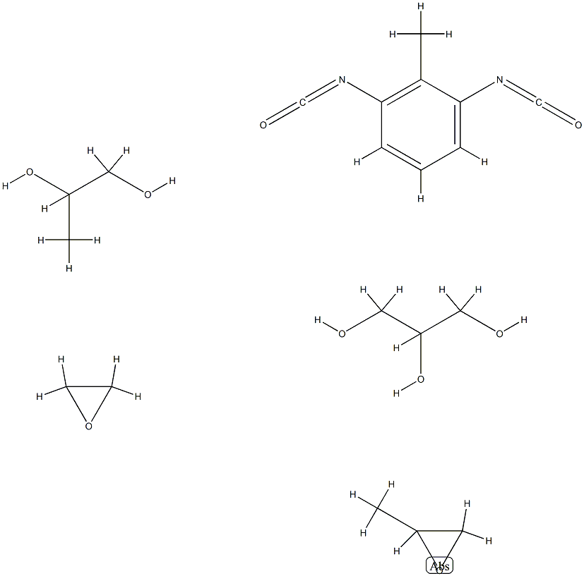 1,2,3-Propanetriol, polymer with 1,3-diisocyanatomethylbenzene, methyloxirane, oxirane and 1,2-propanediol, isononylphenyl ether Struktur