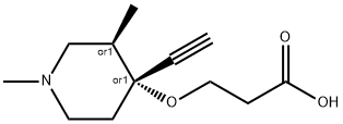 Propionic acid, 3-[(4-ethynyl-1,3-dimethyl-4-piperidinyl)oxy]-, stereoisomer (8CI) Struktur