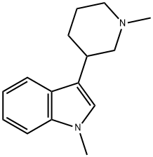 1H-Indole,1-methyl-3-(1-methyl-3-piperidinyl)-(9CI) Struktur