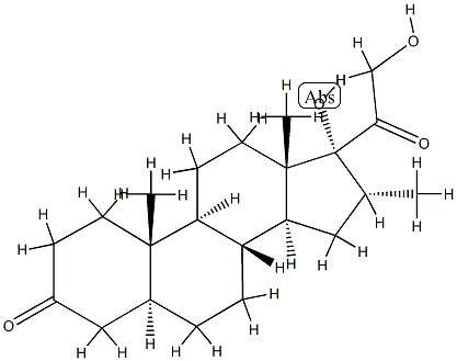 (5S,8R,9S,10S,13S,14S,16R,17R)-17-hydroxy-17-(2-hydroxyacetyl)-10,13,1 6-trimethyl-2,4,5,6,7,8,9,11,12,14,15,16-dodecahydro-1H-cyclopenta[a]p henanthren-3-one Struktur