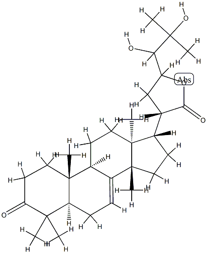 (13α,14β,17α,20S)-23,24,25-Trihydroxy-3-oxo-5α-lanost-7-en-21-oic acid γ-lactone Struktur