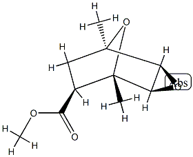 (2α,4α,6β)-1α,5α-Dimethyl-3,8-dioxatricyclo[3.2.1.02,4]octane-6-carboxylic acid methyl ester Struktur