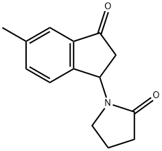 2-Pyrrolidinone,1-(2,3-dihydro-5-methyl-3-oxo-1H-inden-1-yl)-(9CI) Struktur