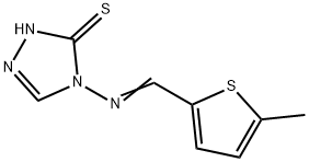 3H-1,2,4-Triazole-3-thione,2,4-dihydro-4-[[(5-methyl-2-thienyl)methylene]amino]-(9CI) Struktur