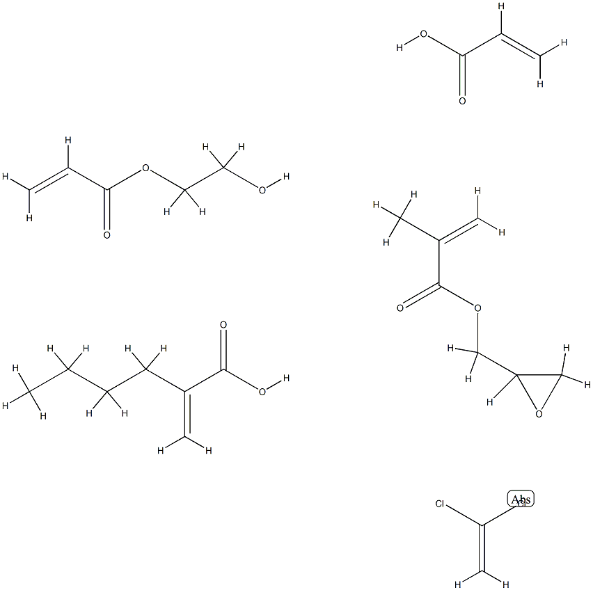 2-Propenoic acid, 2-methyl-, oxiranylmethyl ester, polymer with butyl 2-propenoate, 1,1-dichloroethene, 2-hydroxyethyl 2-propenoate and 2-propenoic acid Struktur