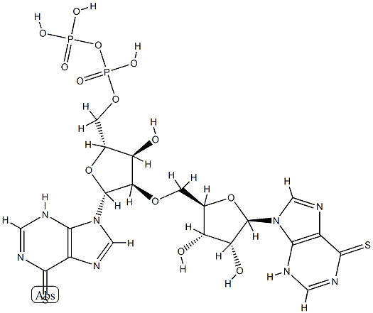 P(1),P(2)-bis(6-mercaptopurine-9 beta-ribofuranoside)-5'-pyrophosphate Struktur