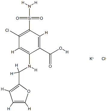 potassium 4-chloro-2-(2-furylmethylamino)-5-sulfamoyl-benzoic acid chl oride Struktur