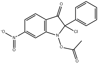 Pseudoindoxyl,  2-chloro-1-hydroxy-6-nitro-2-phenyl-,  acetate  (2CI) Struktur