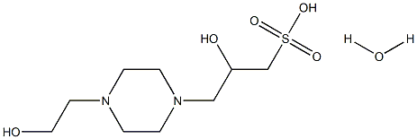 N-(2-Hydroxyethyl)piperazine-N-2-hydroxypropanesulfonic acid Hydrate (HEPPSO) Struktur