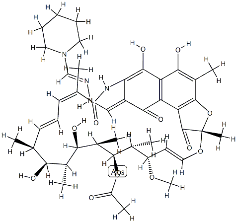 3-(N-PiperidinoMethylazinoMethyl)rifaMycin SV(FCE22250) Struktur