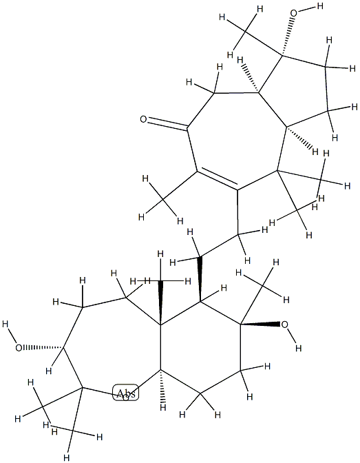 (3R,9aα)-Decahydro-2,2,5aβ,7α-tetramethyl-6β-[2-[(3R,3aR,8aR)-1,2,3,3a,4,5,8,8a-octahydro-3-hydroxy-3,6,8,8-tetramethyl-5-oxoazulen-7-yl]ethyl]-1-benzoxepine-3α,7β-diol Struktur