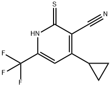 4-Cyclopropyl-2-mercapto-6-trifluoromethyl-nicotinonitrile Struktur