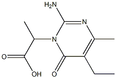 1(2H)-Pyrimidineacetic  acid,  5-ethyl-3,6-dihydro-2-imino--alpha-,4-dimethyl-6-oxo-  (5CI) Struktur