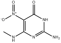 2-Amino-6-(methylamino)-5-nitropyrimidin-4(3H)-one Struktur