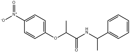 2-(4-nitrophenoxy)-N-(1-phenylethyl)propanamide Struktur