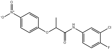 N-(3-chloro-4-fluorophenyl)-2-(4-nitrophenoxy)propanamide Struktur