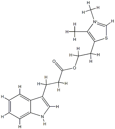 2-(3,4-dimethylthiazolium)ethyl indole-3-propionate Struktur