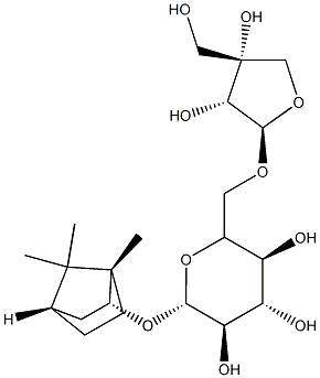 龍腦 7-O-[Β-D-呋喃芹菜糖基-(1→6)]-Β-D-吡喃葡萄糖苷, 88700-35-0, 結(jié)構(gòu)式