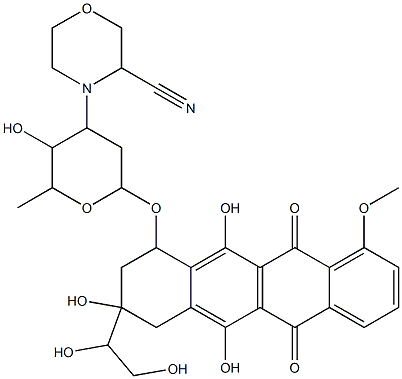 alpha-3'-Deamino-3'-(3-cyano-4-morpholinyl)-13-dihydroadriamycin Struktur