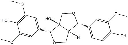 (3R)-3α-(4-Hydroxy-3,5-dimethoxyphenyl)-6α-[4-hydroxy-3-methoxyphenyl]-3a,4,6,6aα-tetrahydro-1H,3H-furo[3,4-c]furan-3aα-ol Struktur