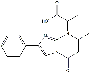 2-(7-Methyl-5-oxo-2-phenyl-5H-imidazo1,2-aüpyrimidin-8-yl)propionic acid Struktur