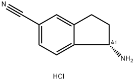 (S)-1-amino-2,3-dihydro-1H-indene-5-carbonitrile hydrochloride Struktur