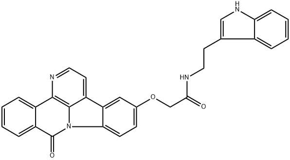 N-(2-(1H-indol-3-yl)ethyl)-2-((8-oxo-8H-benzo[c]indolo[3,2,1-ij][1,5]naphthyridin-12-yl)oxy)acetamide Structure