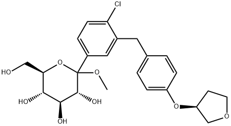 (3R,4S,5S,6R)-2-[4-chloro-3-[[4-[(3S)-oxolan-3-yl]oxyphenyl]methyl]phenyl]-6-(hydroxymethyl)-2-methoxyoxane-3,4,5-triol