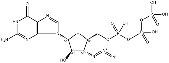 9-(3'-azido-3'-deoxy-beta-xylofuranosyl)guanine 5'-triphosphate Struktur