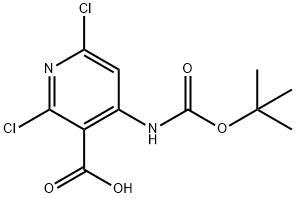 4-((tert-Butoxycarbonyl)amino)-2,6-dichloronicotinic acid Struktur