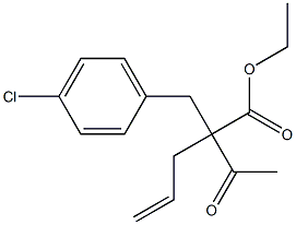 Benzenepropanoic acid, α-acetyl-4-chloro-α-2-propen-1-yl-, ethyl ester Struktur