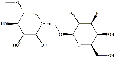 methyl O-(3-deoxy-3-fluorogalactopyranosyl)(1-6)galactopyranoside Struktur