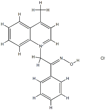 1-(2-phenyl-2-hydroxyiminoethyl)-1-(4-methylquinolinium) Struktur