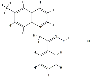 1-(2-phenyl-2-hydroxyiminoethyl)-1-(6-methylquinolinium) Struktur