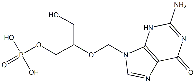 9-(1,3-dihydroxy-2-propoxymethyl)-GMP Struktur