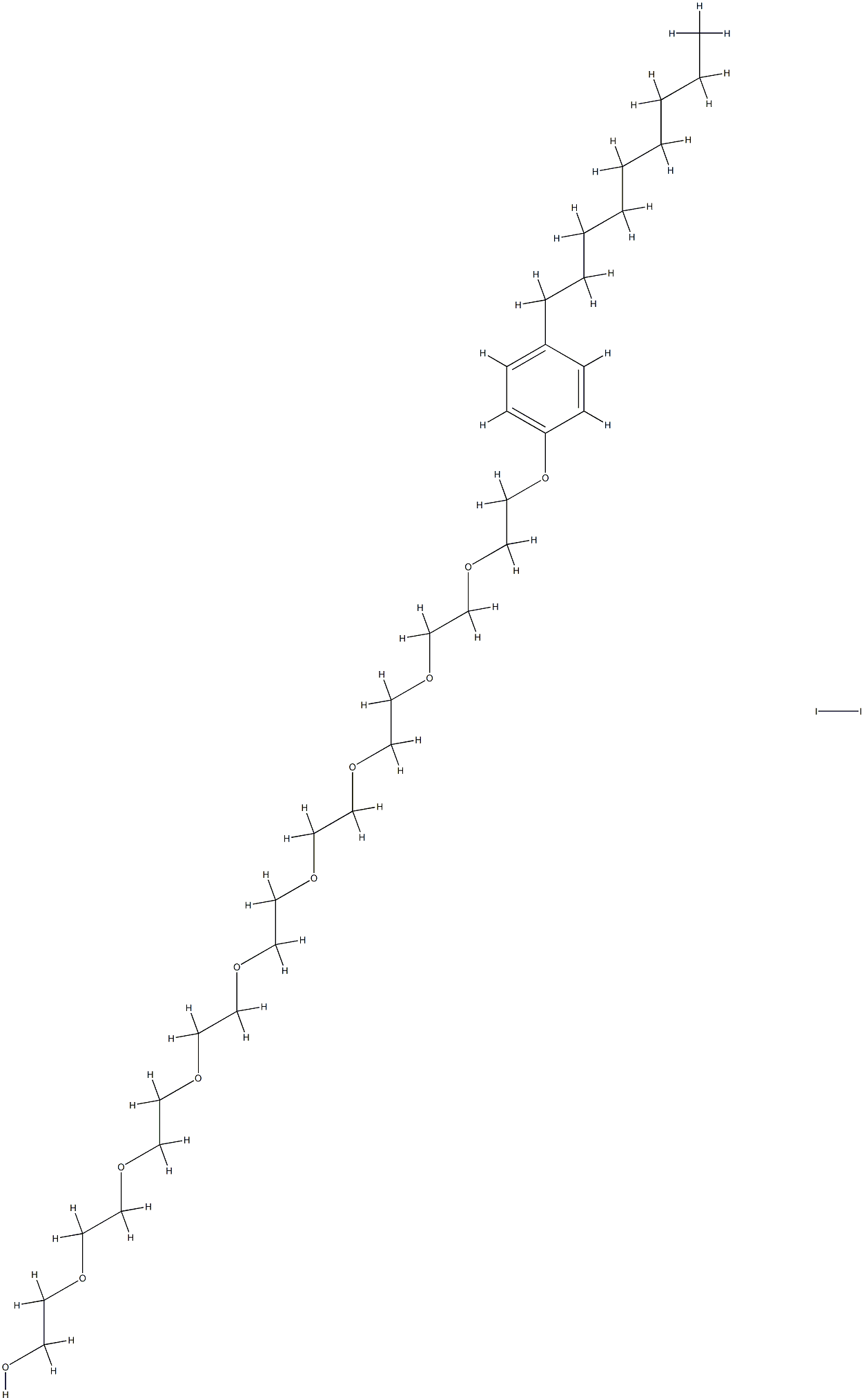 26-(p-nonylphenoxy)-3,6,9,12,15,18,21,24-octaoxahexacosan-1-ol, compound with iodine Struktur