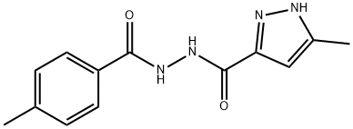 3-methyl-N'-(4-methylbenzoyl)-1H-pyrazole-5-carbohydrazide Struktur