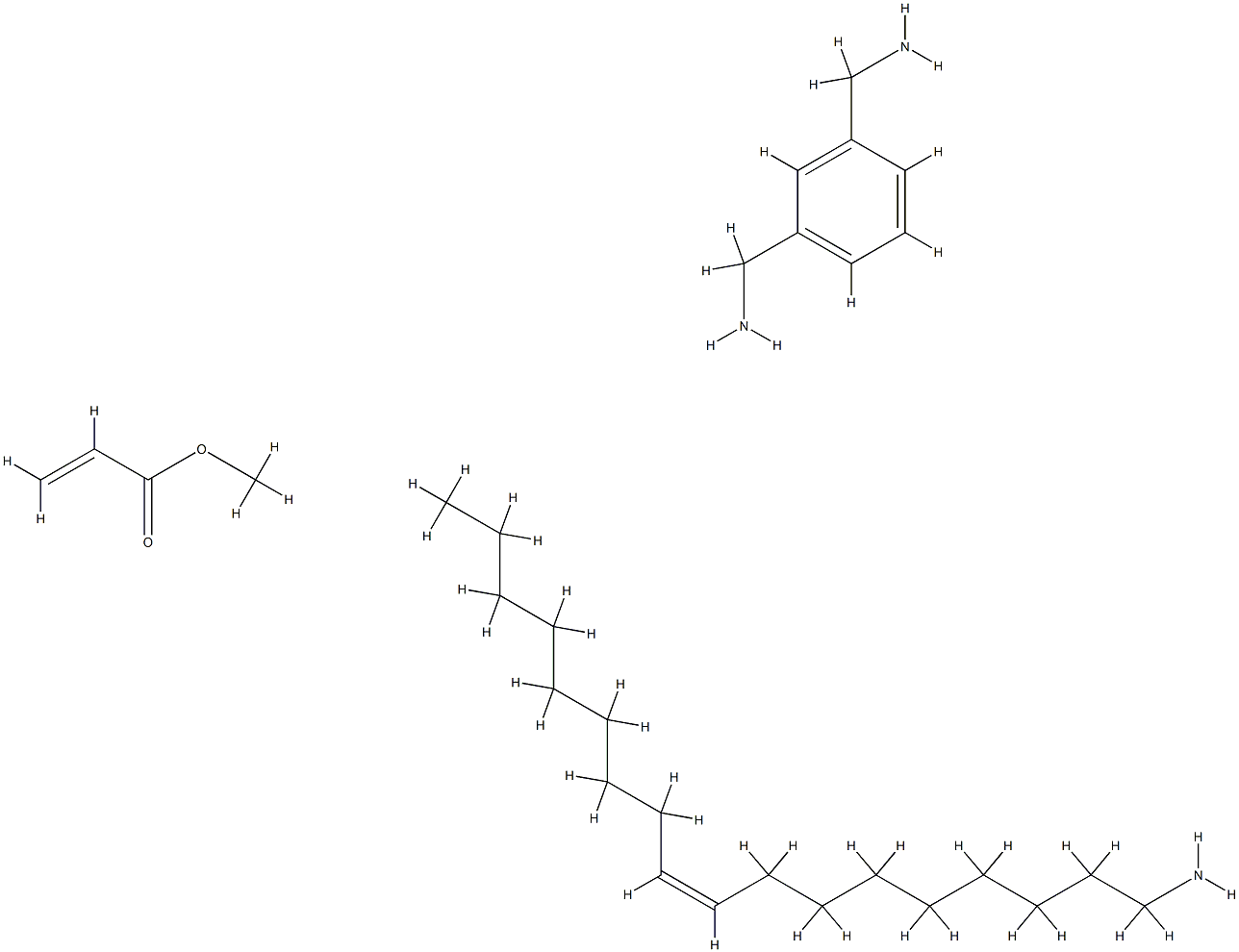 2-Propenoic acid, methyl ester, reaction products with 1,3-benzenedimethanamine and oleylamine Struktur