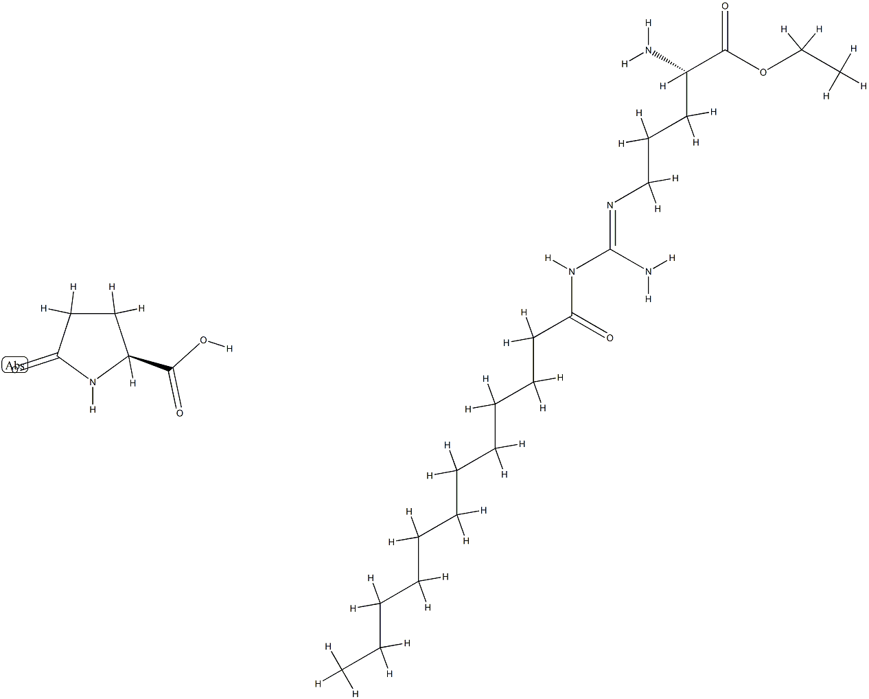 dl-Proline, 5-oxo-, compd. with N2-coco acyl-l-arginine Et ester Struktur