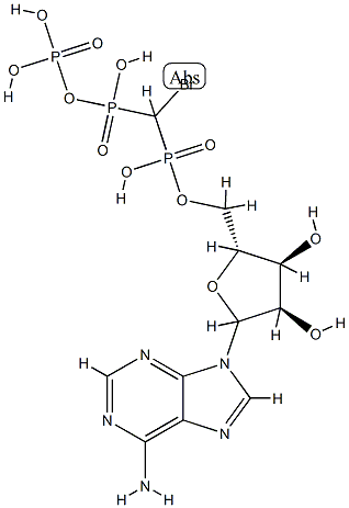 5'-adenylyl (alpha,beta-bromomethylene)diphosphonate Struktur