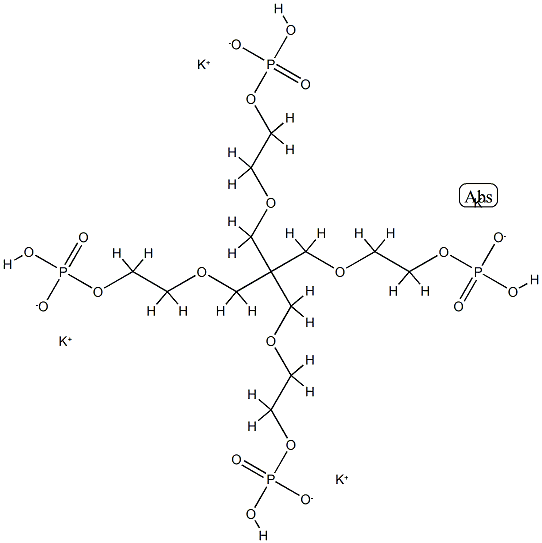 Poly(oxy-1.2-ethanediyl), α-hydro-ω-(phosphonooxy)-, ether with 2,2-bis(hydroxymethyl)-1,3-propanediol (4:1), potassium salt Struktur