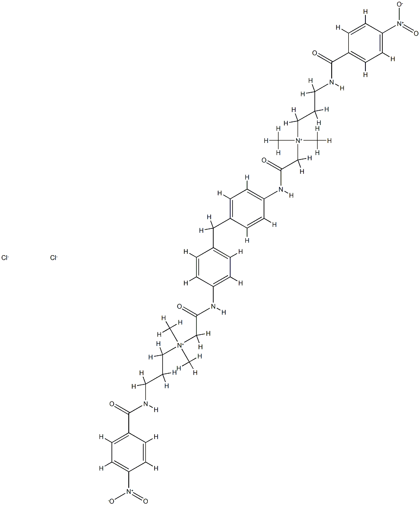 1-Propanaminium, N,N'-[methylenebis[4,1-phenyleneimino( 2-oxo-2,1-ethanediyl)]]bis[N,N-dimethyl -3-[(4-nitrobenzoyl)amino]-, dichloride Struktur